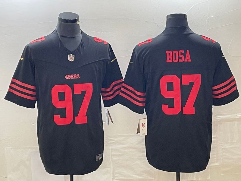 Men San Francisco 49ers #97 Bosa Black Nike Vapor F.U.S.E. Limited NFL Jersey